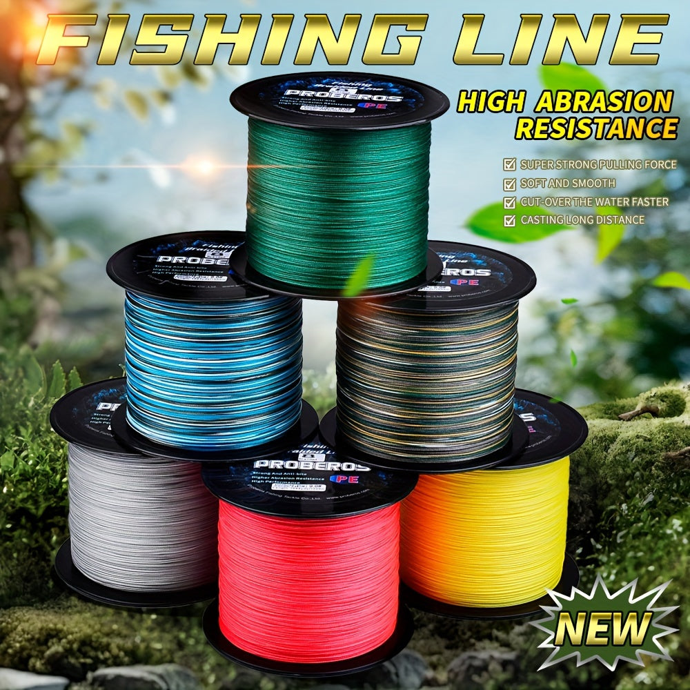 8-Strand Braided Fishing Line 1094 Yards – Zero Stretch, Abrasion Resistant Superline | 10LB–100LB | Gray, Green, Blue Camo, Green Camo