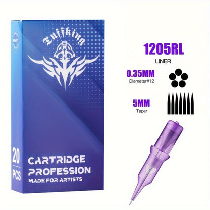 Disposable Tattoo Needles Mixed Size Sterilized RL RS M1 0.35mm – Safety Tattoo Needle Set for Tattoo Artists and Beginners, Body Art Supplies 30 40 100 Piece Bulk Pack