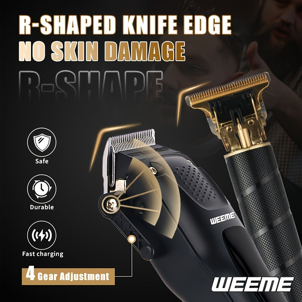 Mens Grooming Kit with Nose Hair Trimmer Electric Shaver WEEME 826 USB Rechargeable LCD Display - Complete Shaving Trimming Set Gift for Dad Brother Son Birthday Holiday