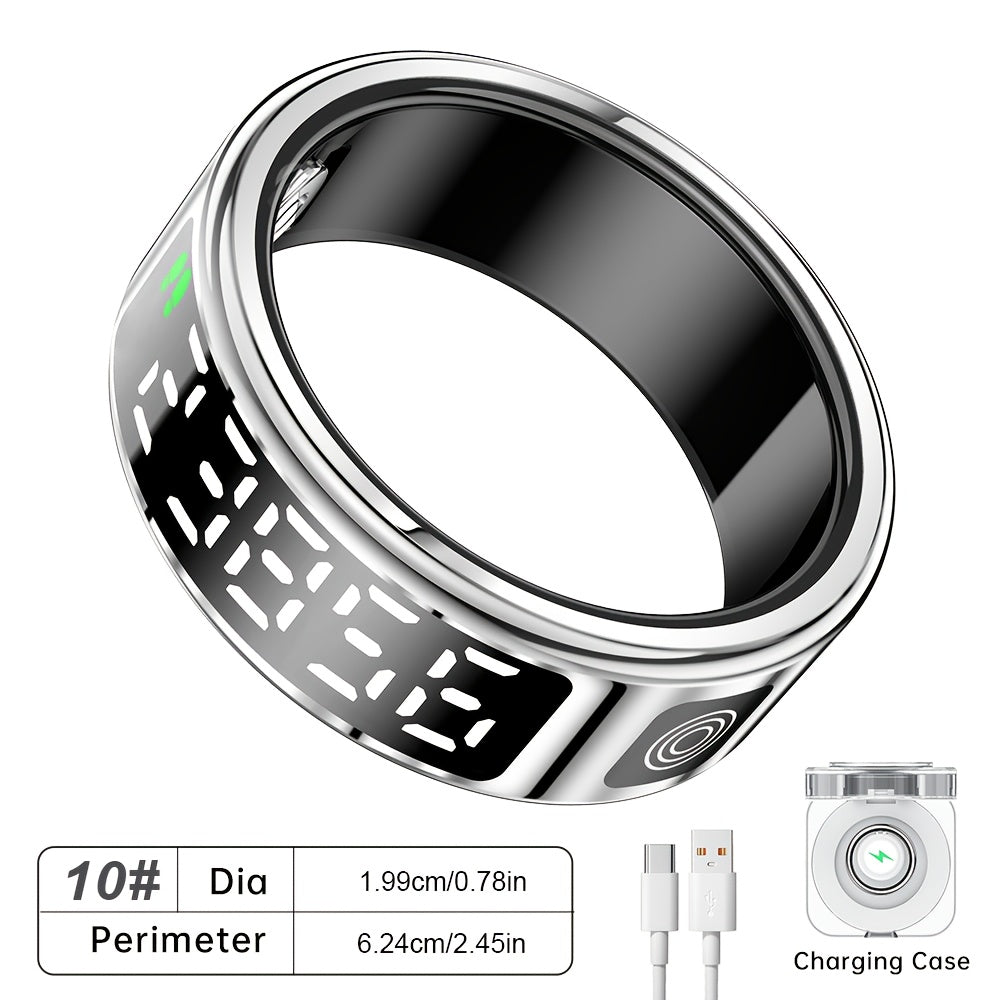 Stainless Steel Smart Ring | Fitness Monitor USB Charging Gift