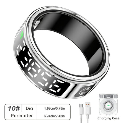 Stainless Steel Smart Ring | Fitness Monitor USB Charging Gift