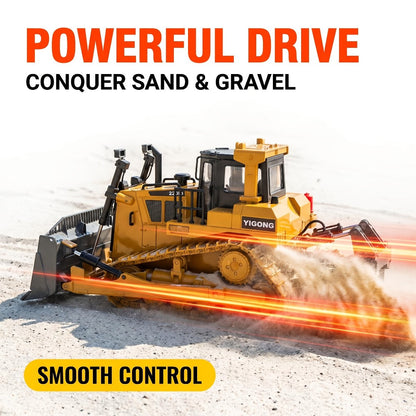 RC Engineering Vehicle Set 11-Channel 2.4GHz – 2-in-1 & 4-in-1 Remote Control Excavator Dump Truck Bulldozer, Alloy Construction Toy Fleet for Kids Boys, Best Birthday Christmas Gift Ages 6+