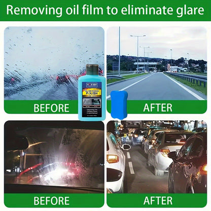 Car Glass Oil Film Remover Paste – Windshield Cleaner & Glass Restorer Cream, Removes Coatings for Auto & Home