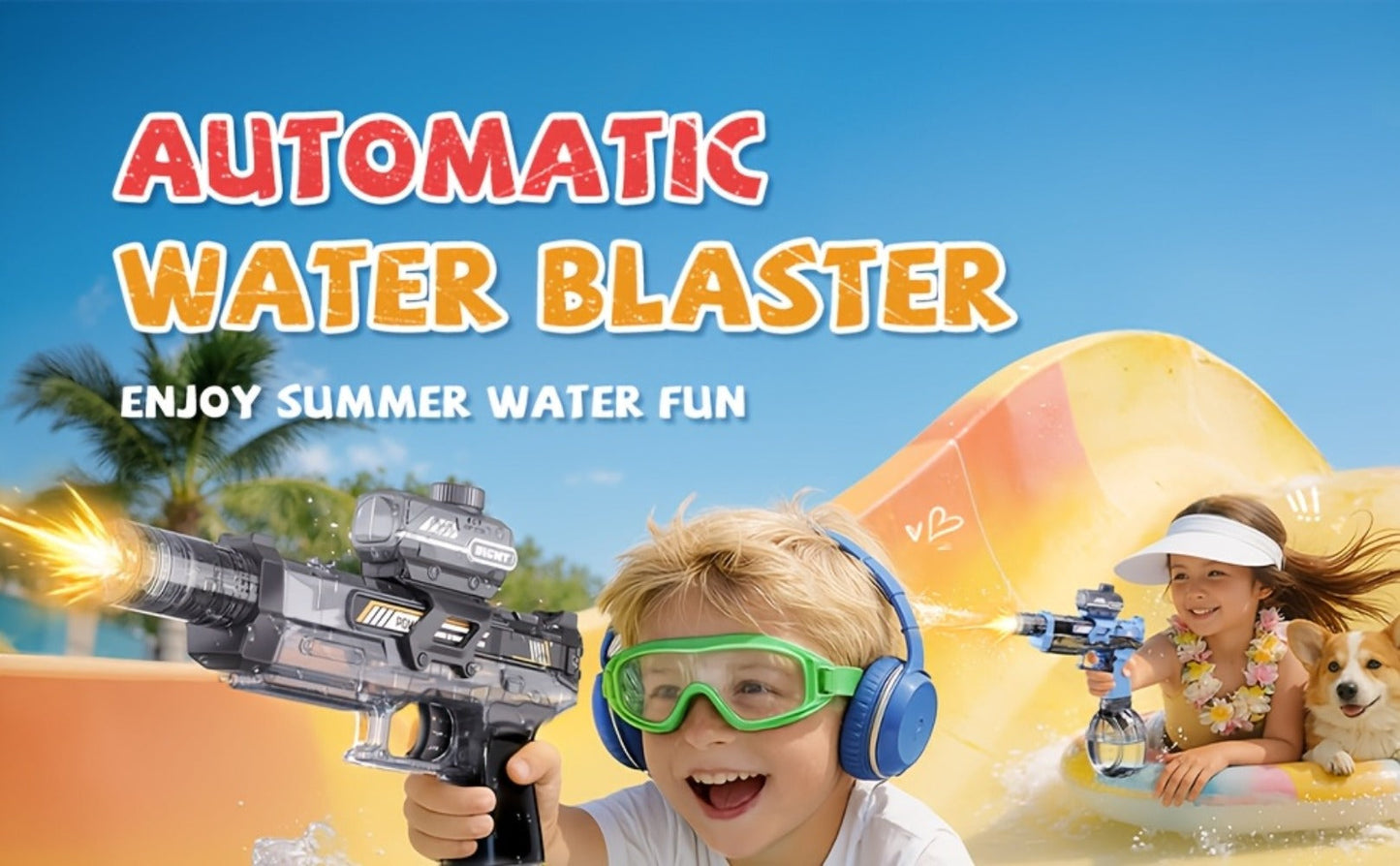 Kids Electric Water Gun with Sound Effects for Ages 3-6 – Automatic High Capacity Squirt Blaster Long Range, Toddler Summer Outdoor Pool Beach Backyard Party Toy, Birthday Gift for Boys Girls, 2-Pack Option