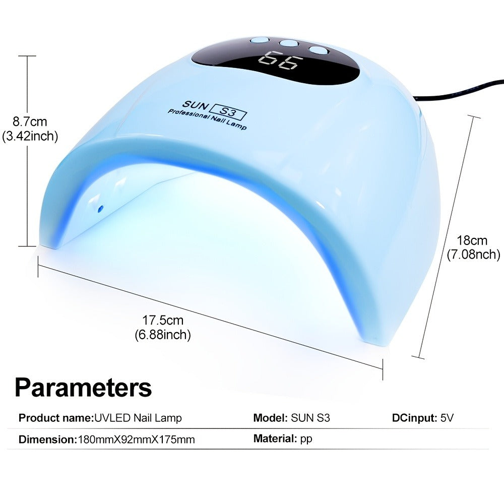 Gel Polish Curing Light USB Nail Dryer Lamp with LCD Display - Professional Nail Art Drying Lamp for All Gel Polish Manicure Pedicure Home Salon Tool, Pink White Blue