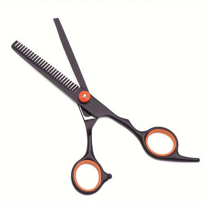 Hair Cutting Scissors Set - Japan Stainless Steel Barber Shears with Thinning Scissors & Razor Comb, Professional Salon Kit for Women Men Home Haircut, Purple Rainbow Blue