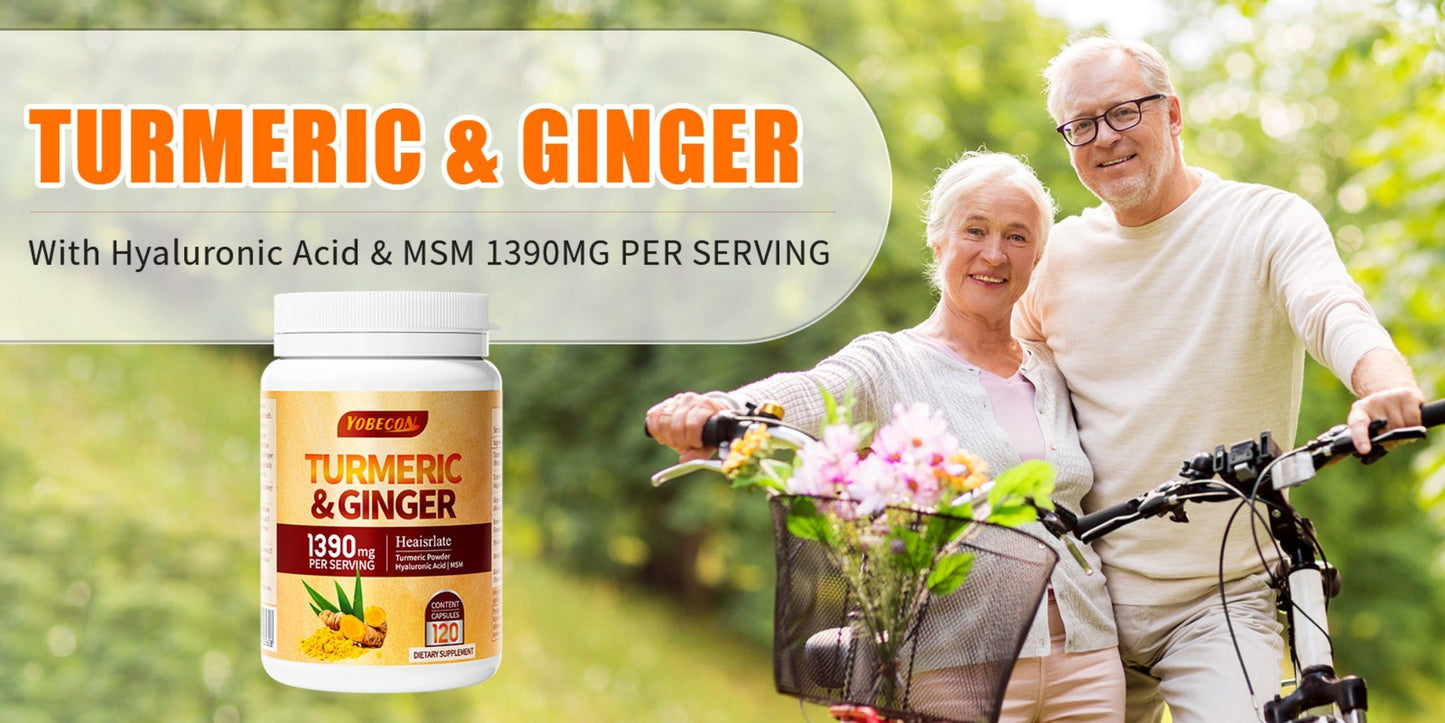 Turmeric Supplement with Black Pepper – Sports Recovery, Skin Health & Digestion Support for Women & Men, 120 Powder Capsules Anti-Inflammatory Vitality Formula