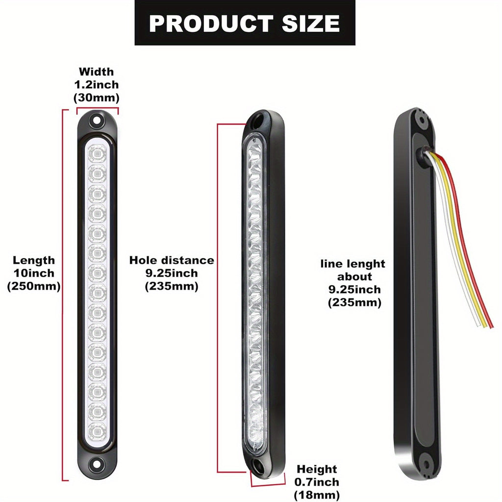 4pcs White 15LEDs Trailer Brake Tail Light Bar LED Trailer Lights Stop Turn Signal Tail Lights Trailer Identification Light for Marine Boats Golf Truck Offroad