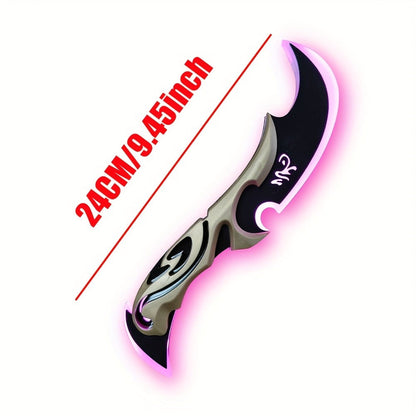 LED Light Up Half Moon Blade Rechargeable Sci-Fi Cosplay Prop 30cm – Halloween Role Play Game Peripheral Model Collection Gift, Multiple Colors