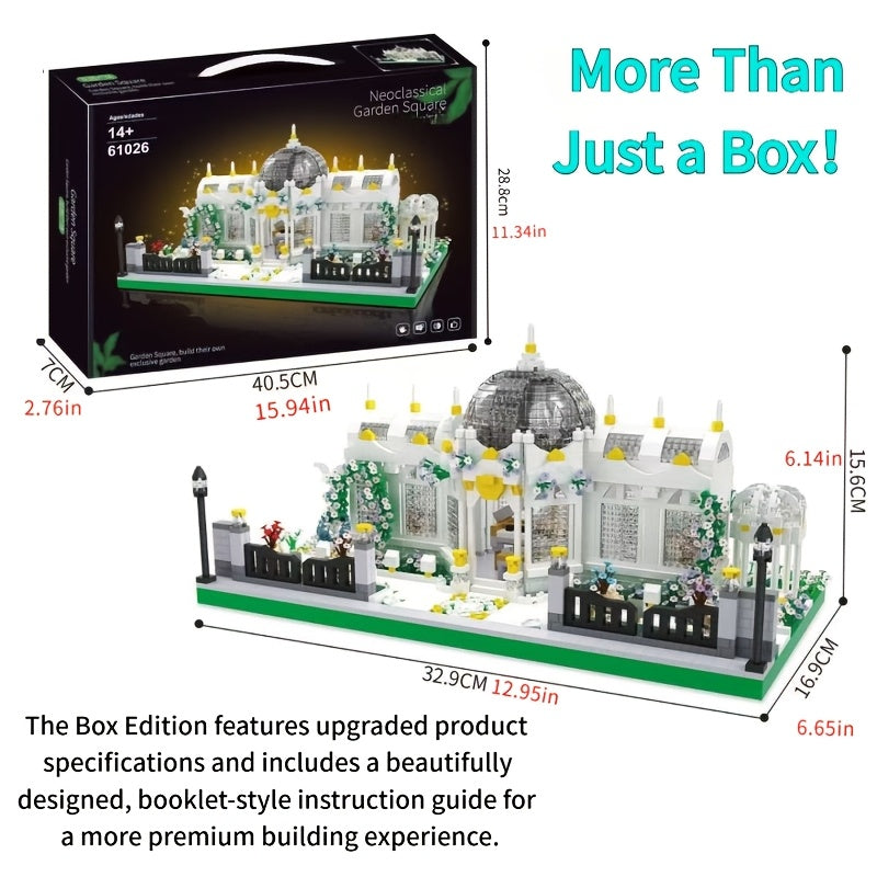 Garden Plaza Micro-Landscape Building Block Set 6700pcs for Adults 14+ – Advanced Architecture Model Construction Kit Collector Display Piece Home Decor Birthday Christmas Halloween Gift Box or No Box