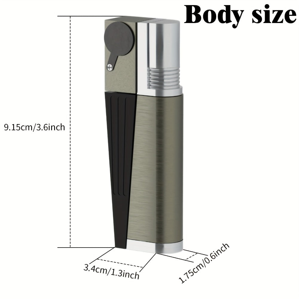 Folding Pipe Lighter Refillable 2-in-1 with Adjustable Flame, Metal-Crafted Durable Design, Gift Box Included – Windproof Butane Lighter for Men, Outdoor, Christmas & Valentine’s Day Gift
