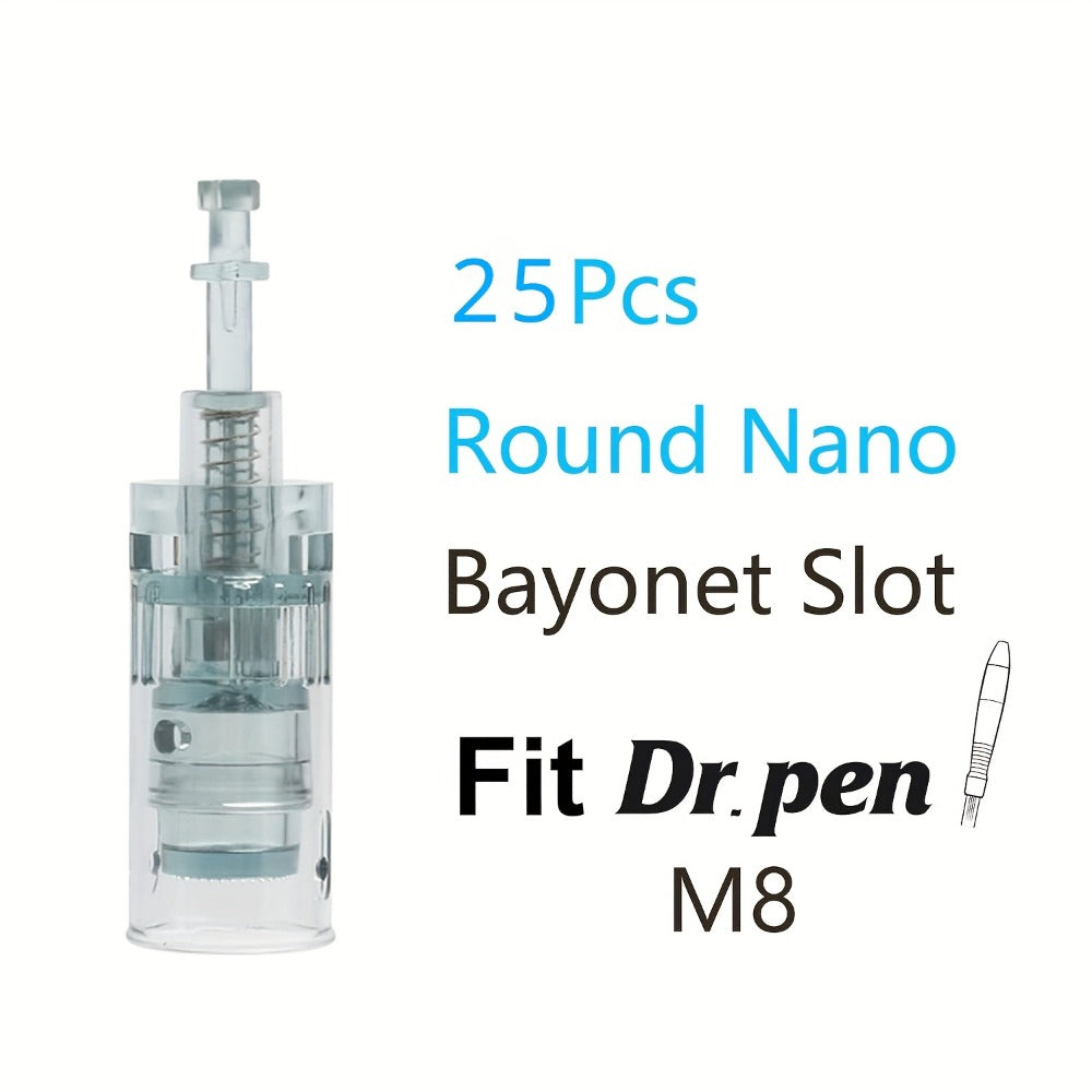 Dr. Pen M8 Replacement Cartridges 25Pcs - 16/36 Pins & Round Nano