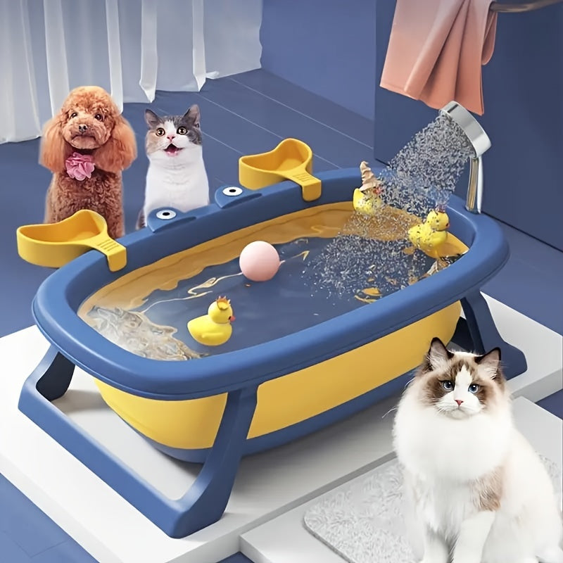 Collapsible Pet Bath Tub – Portable Foldable Crab-Shaped Bathing Tub for Cats & Small Dogs Up to 20 lbs | Space-Saving, Durable & Easy to Clean | Indoor & Outdoor Pet Bathing Solution, 3 Color Options