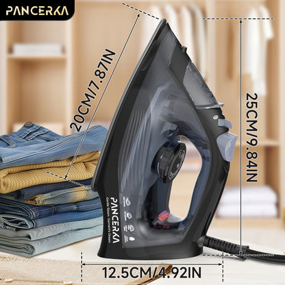1200W Steam Iron for Clothes Adjustable Thermostat Non-Stick Soleplate Variable Steam Control Overheat Protection Powerful Long-Lasting Steam for All Fabrics Black