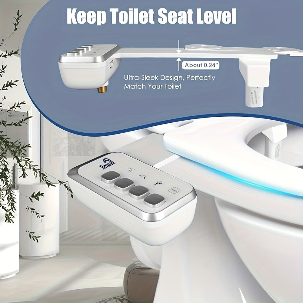 Bidet Attachment for Toilet Ultra-Slim – Non-Electric Cold Water Sprayer, Retractable Self-Cleaning Nozzle, Adjustable Water Pressure, Easy Install Toilet Seat Bidet