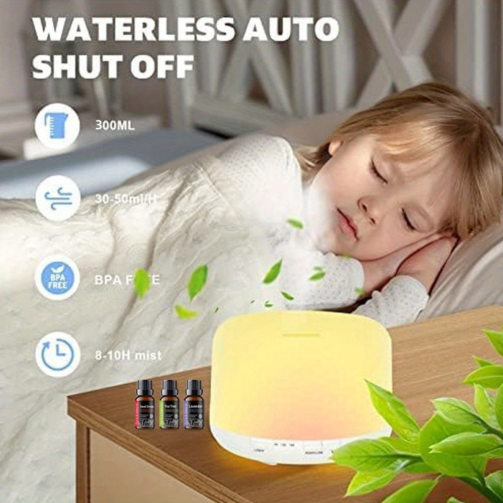Remote Control Aroma Diffuser 300ml – Humidifier & Mood Light with 6 Premium Essential Oils, Large Capacity 16.91oz Aromatherapy Diffuser for Bedroom, Office & Home, Gift Set
