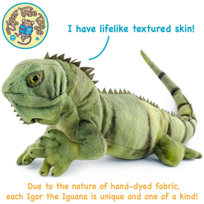 Large Iguana Stuffed Animal Plush 27 Inch – Igor the Iguana Soft Realistic Lizard Plush Toy by Viahart, CPSIA Safe with Character Story, Birthday Gift for Kids Animal Lovers
