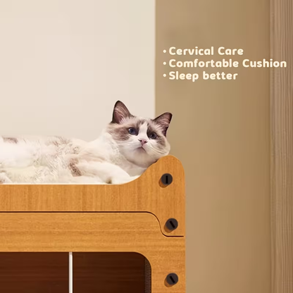 Cat Tree Condo House with Scratching Board - Multi-Level Cat House for Indoor Cats with Dual Scratching Posts, Plush Balls & Ventilation Doors, 21 Inch Spacious Cat Tower for Kittens & Adult Cats, Double Layer & Three Floor Options