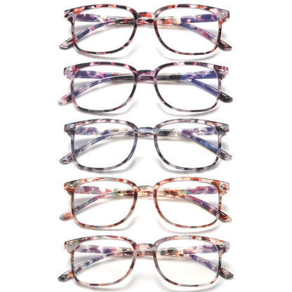 Blue Light Blocking Reading Glasses for Women 5-Pack – Stylish Computer Readers with Spring Hinges, Anti-Blue Light Lenses, Multiple Strengths 1.0–4.0x, Multicolor