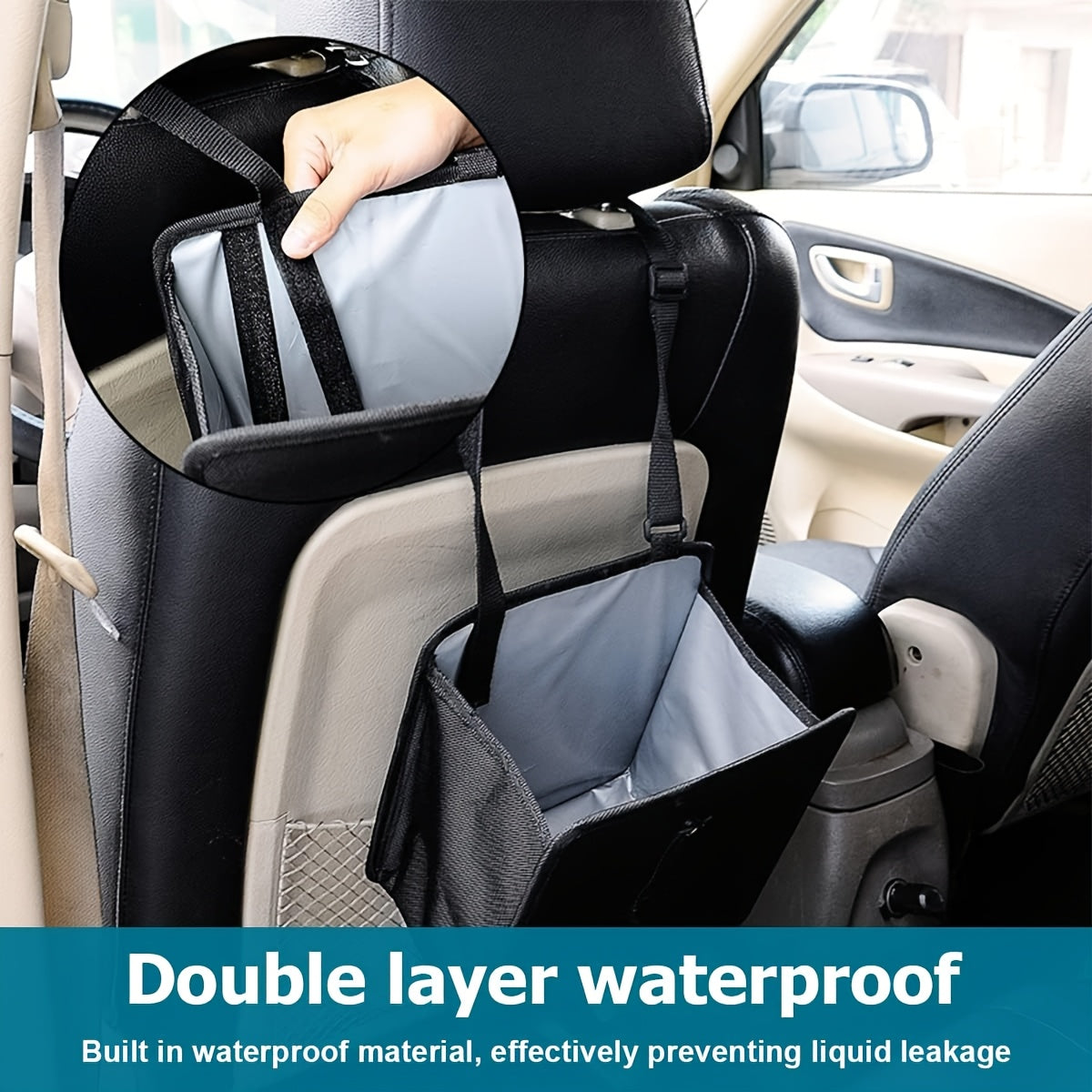 Car Trash Can, Foldable Trash Can Collapsible Hanging Trash Bag for Car Seat, Gallons Leakproof Garbage Bags, Cars Must Haves Interior Accessories Essentials, Hanging Leakproof Storage Bag with Large Capacity, Car Interior Accessories