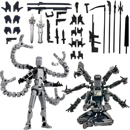 3D Printed Action Figure Set 2pcs T13 – 5.5 Inch Assembled Collectible Desktop Ornament Toy Figures for Game Enthusiasts, Shelf Decor & Gift, Multiple Color Options
