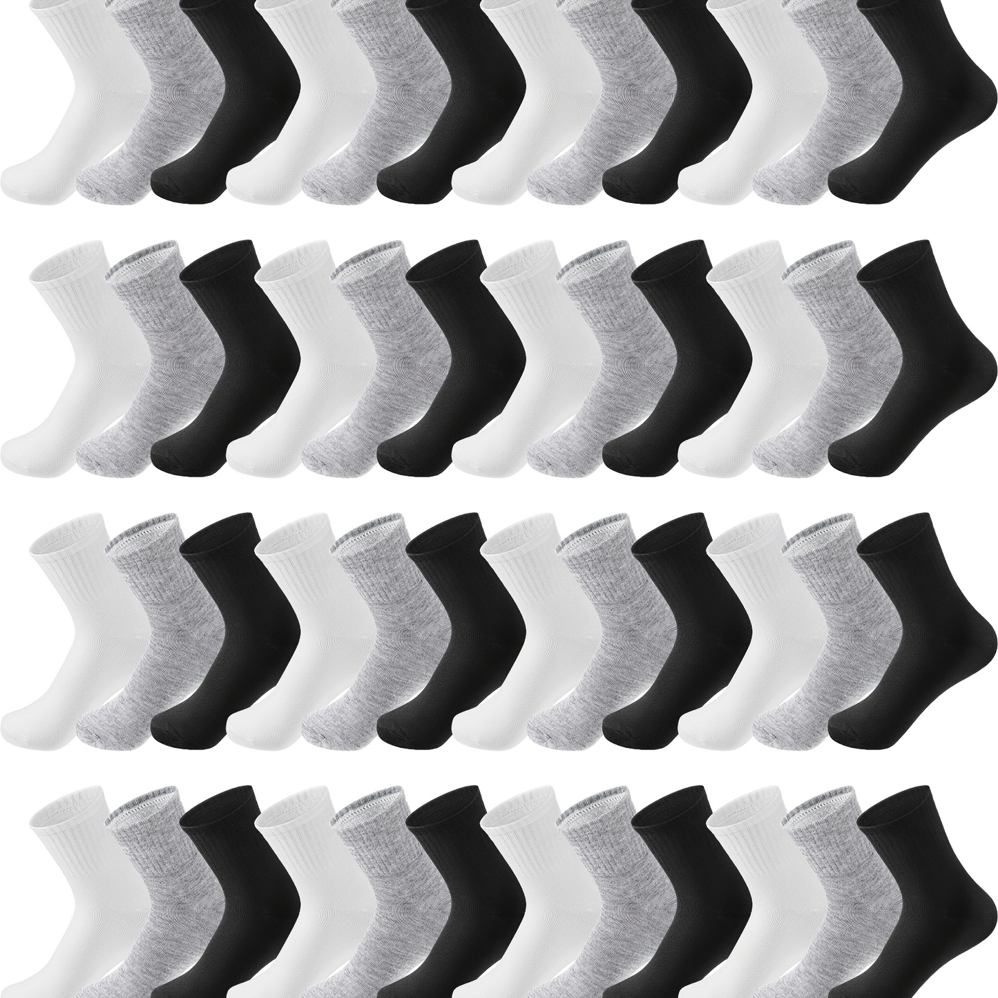 Bulk Moisture-Wicking Ankle Socks 100 Pairs Unisex Men Women Casual Sports Gym Socks Black White Gray One Size Fits Most