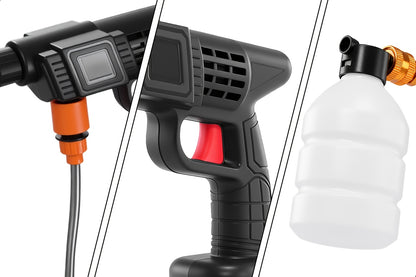 Cordless Pressure Washer 300W - 6-in-1 Nozzle, 1.3GPM Handheld Car Wash Gun with 15000mAh Battery, 60-Min Runtime for Car, Home, Garden & Floor Cleaning