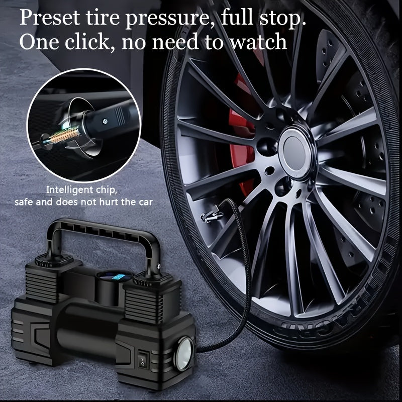 Portable Tire Inflator, 12V 150 PSI, Handheld Pump with Digital Pressure Gauge, for Car, Motorcycle, Bicycle, Balls, And Sports Equipment, Cars, Inflatable Mats, Swimming Rings, Kayaks, Without Battery