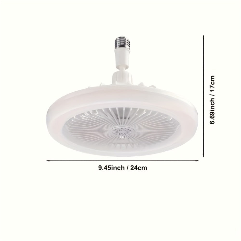 Ceiling Fan Light with Remote Control, Dimmable LED 3000-6500K, 3-Speed Fan, E26 Base, 360° Adjustable Universal Joint, Timed Night Light, Room Decor White & Gray