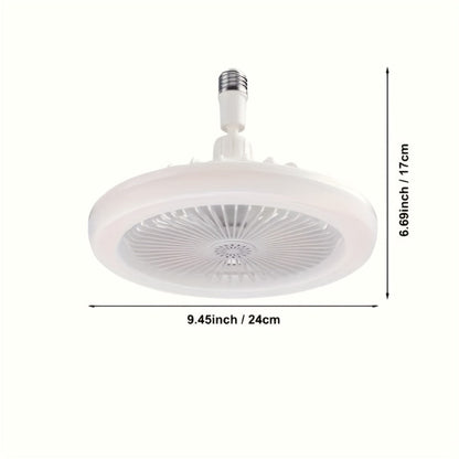 Ceiling Fan Light with Remote Control, Dimmable LED 3000-6500K, 3-Speed Fan, E26 Base, 360° Adjustable Universal Joint, Timed Night Light, Room Decor White & Gray