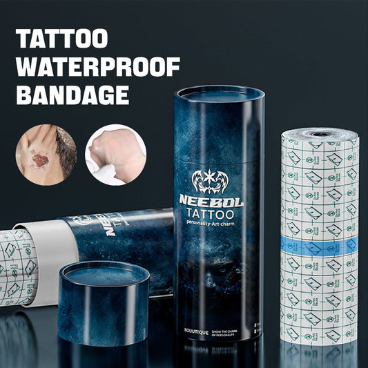 Tattoo Bandage Roll Clear Waterproof Second Skin Protective Film for New Tattoo Healing — Breathable Adhesive Transparent Aftercare Wrap Tape 5.9in x 5.5yd & 11yd