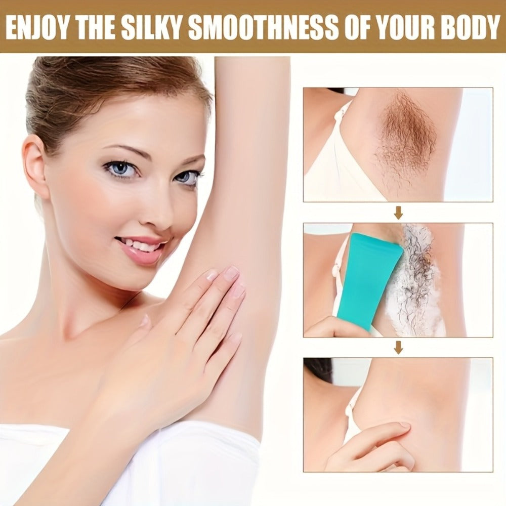 Semi Permanent Hair Removal Cream – Coconut Formula 150g, Use Once for 3-Month Effectiveness, Instant Non-Irritating Smooth & Residue-Free Depilatory for Face, Lips, Armpits, Legs & Private Areas