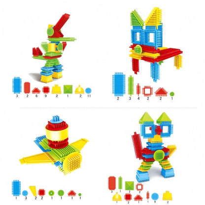 Hedgehog Building Blocks 150 Pieces – Soft Interlocking Bristle Blocks STEM Educational Toy for Toddlers & Preschool Kids, Creative Construction Playset, Birthday Gift for Boys & Girls Ages 3+