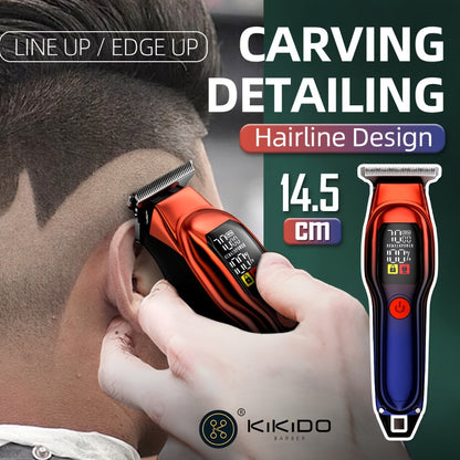 Electric Hair Clipper USB Rechargeable KK-A2 — Portable Trimmer with LED Display, 2-Speed Adjustable 0-100 RPM, Interchangeable Limit Comb, Fast Charging, Home & Travel Grooming for Men & Women