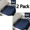 Four Seasons Plush Plaid Thick Warm Pad Car Seat Protector Seat Cover Universal Oval Car Seat Cushion, Soft and Breathable, Non-slip, Lightweight and Portable, Hand Washable Car Seat Protector Interior Accessories, Black 2 Front Seats and 1 Back Seat