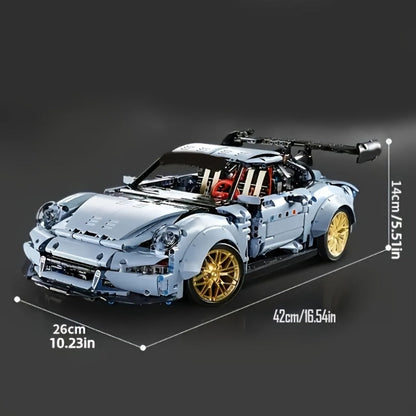 2100PCS Lowrider Sports Car Building Blocks Set for Adults – Misty Blue Model Kit Desktop Ornament & Room Decor, Cool Gift for Men, Car Enthusiasts, Valentine's Day Birthday Christmas (Set 1 / Set 2)