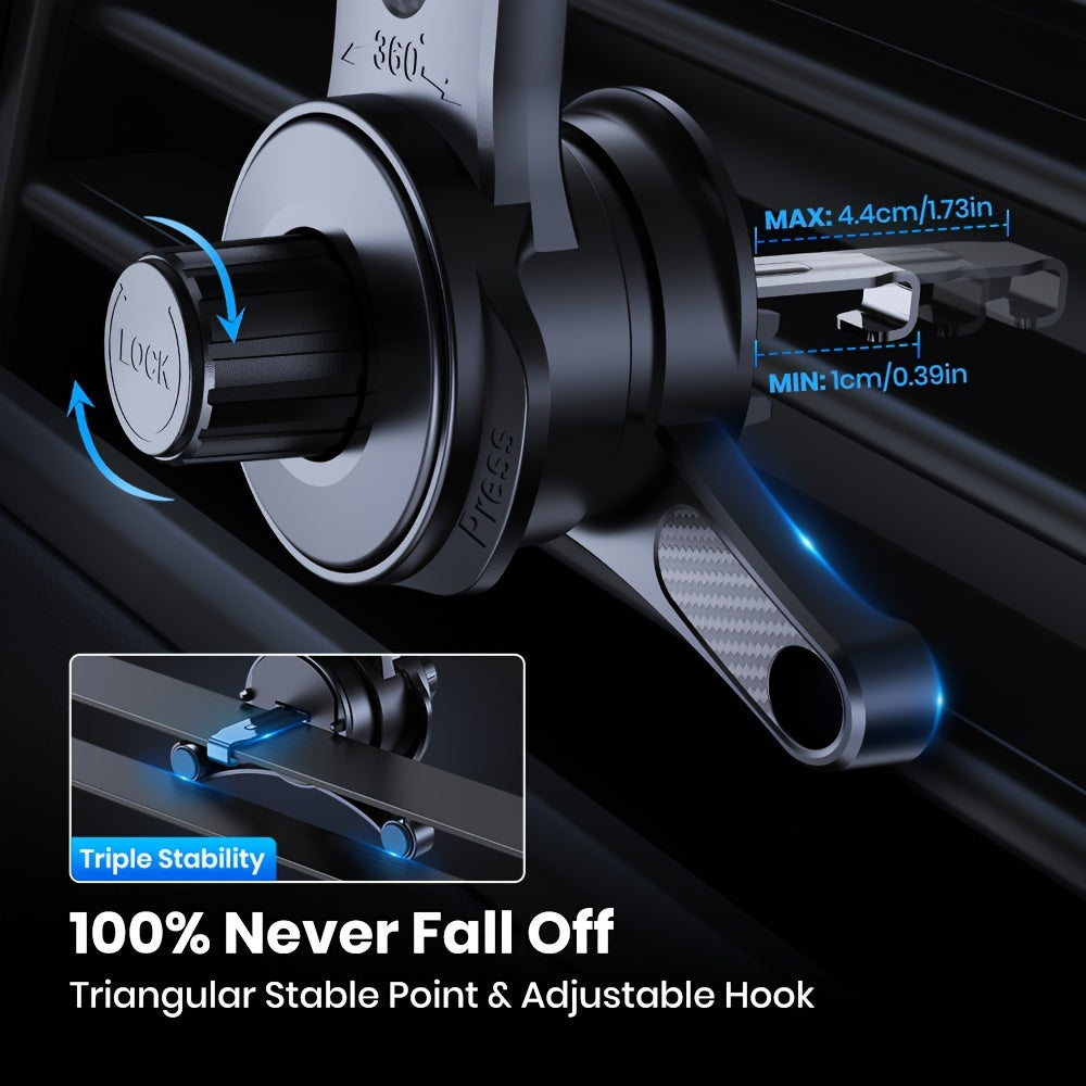 Dashboard Phone Mount Extended Arm 3-Point Support – Adjustable Car Phone Holder with Extendable Metal Hook, Secure Hands-Free Grip, Durable ABS, Universal Fit for All Smartphones