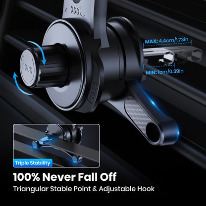 Dashboard Phone Mount Extended Arm 3-Point Support – Adjustable Car Phone Holder with Extendable Metal Hook, Secure Hands-Free Grip, Durable ABS, Universal Fit for All Smartphones