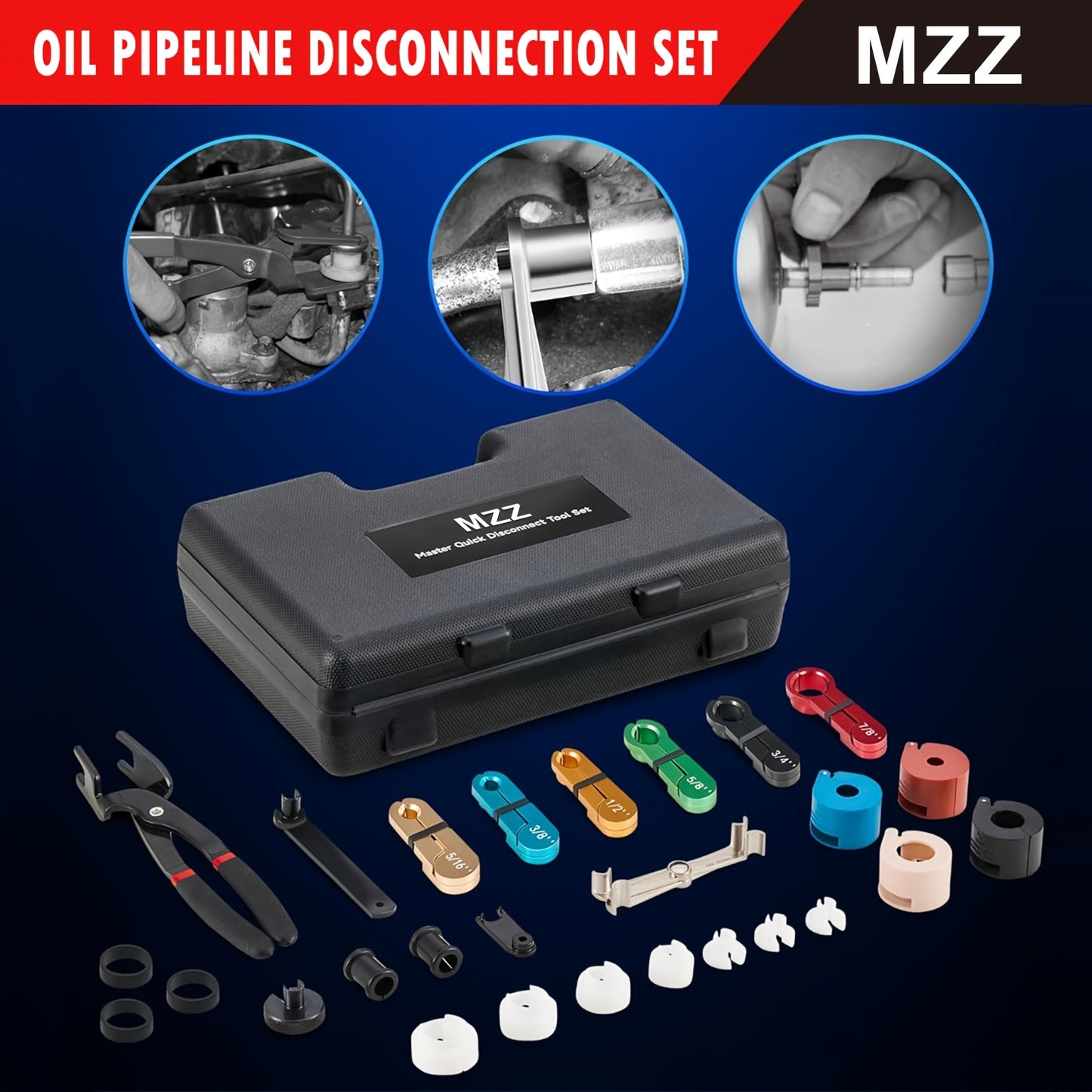 [Quick Disconnect Tool Kit] 26pcs Master Quick Disconnect Tool Kit, Fuel Line Disconnect Tool Set with Fuel And AC Disconnect Pliers, Fuel Line Removal Tool Set for AC Fuel & Transmission Systems