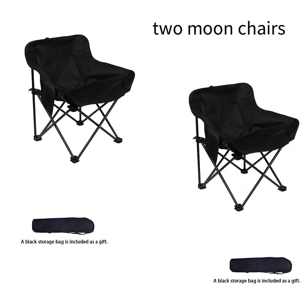 Moon Chair Folding Camping Chair Set 2/5 Pack with Storage Bag, Portable Outdoor Saucer Chair for Beach Fishing Picnic Barbecue Hiking