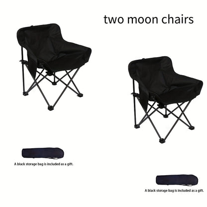 Moon Chair Folding Camping Chair Set 2/5 Pack with Storage Bag, Portable Outdoor Saucer Chair for Beach Fishing Picnic Barbecue Hiking