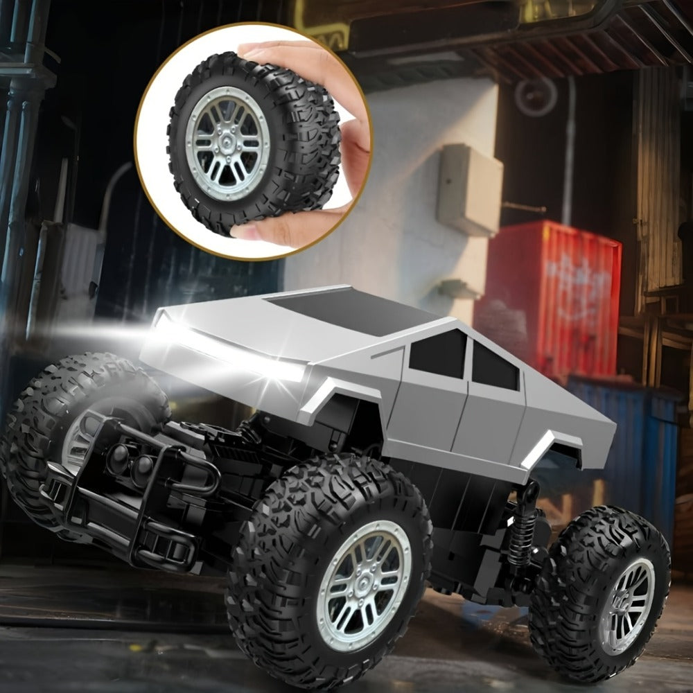 1:16 RC Monster Truck 2.4GHz 4WD Large Wheel Off-Road Pickup with LED Lights 45° Climb – All-Terrain Remote Control Car for Boys Kids – Birthday Christmas Gift
