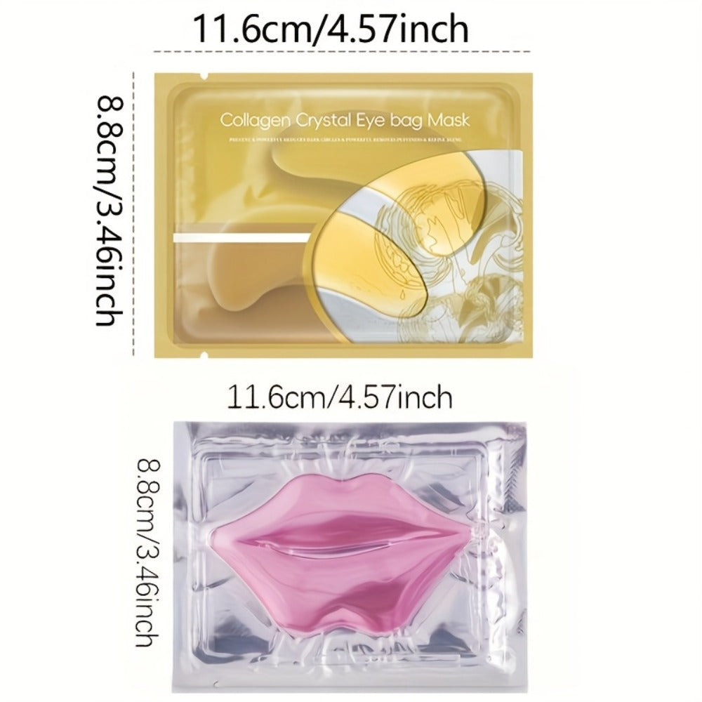Hyaluronic Acid Eye & Lip Mask Patches — Overnight Hydrating Sleeping Mask Set for Deep Moisture, Anti-Dry, Plumping & Smoothing, Nourishing Skincare Gift for Women, 6/12/18 Pcs