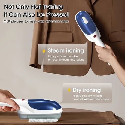 Garment Steamer Handheld Steam Iron Portable Wrinkle Remover Horizontal Vertical Steam Dry Ironing Efficient Heating for Home Office Travel Clothes Green