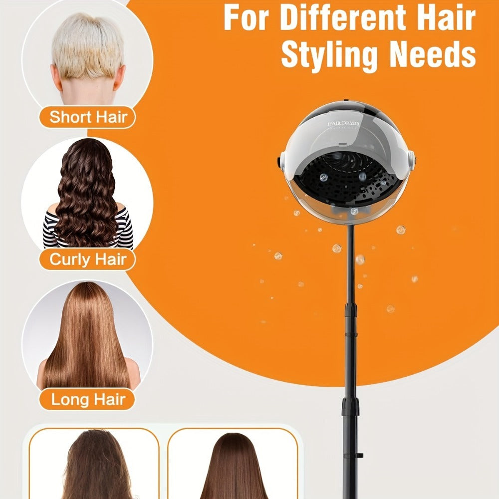 Ionic Floor-Standing Hooded Hair Dryer 1875W — Adjustable Height Professional Salon Hood Dryer for Deep Conditioning, Natural Hair, Roller Sets & Color Processing, 4 Colors