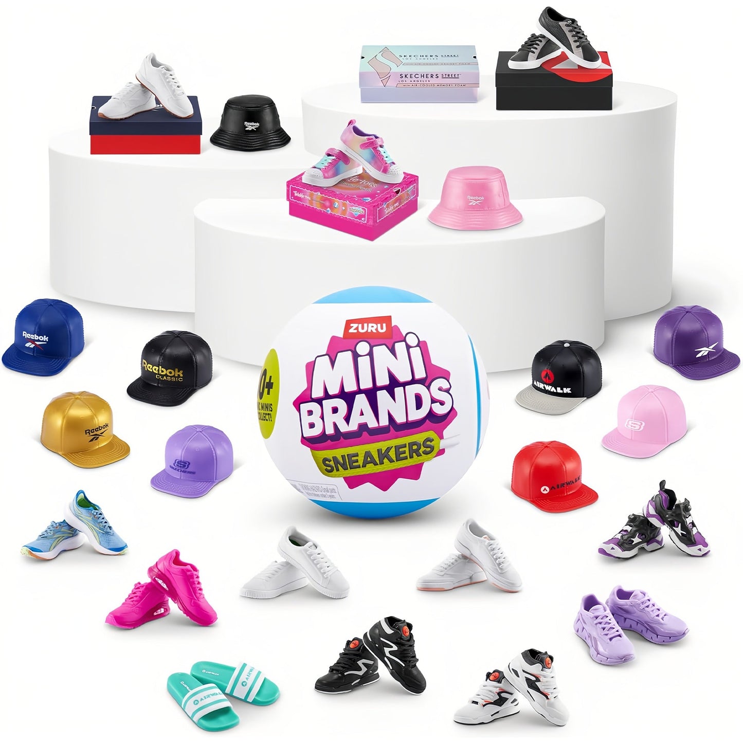 ZURU Mini Brands Sneakers Series 1 Mystery Capsule 2pcs – 5 Miniature Sneaker Collectibles with Cap, Shoebox & Stickers, Blind Box Toy for Teens, Adults & Collectors