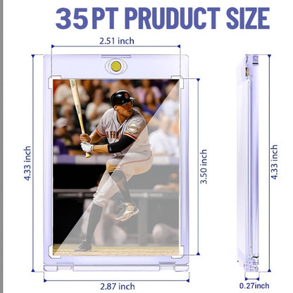 400ct Magnetic Card Holder 35pt – Hard Plastic Trading Card Display Cases & Protectors for Baseball Football Sports Cards MTG Pokemon Bulk Pack for Collectors