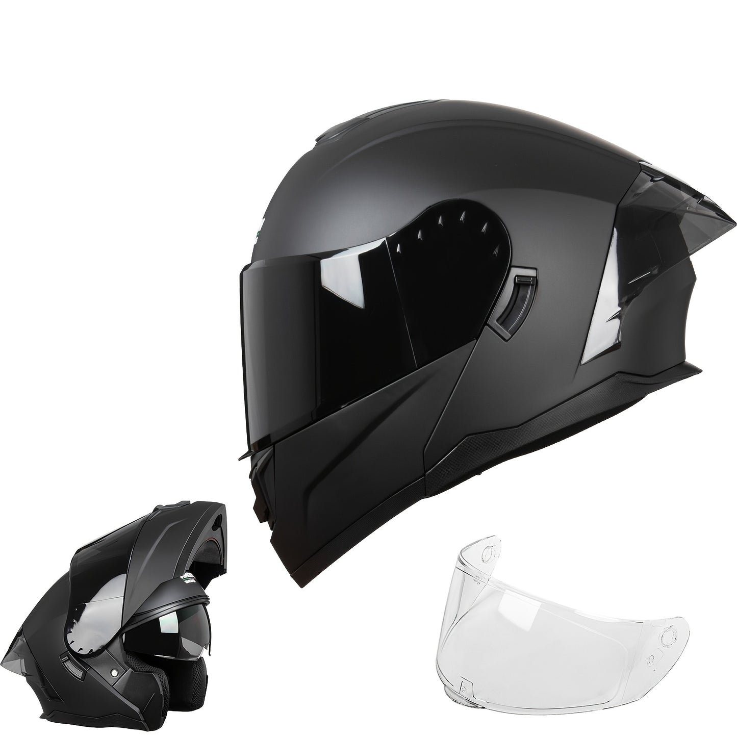 CrownRacing Motorcycle Helmets Modular Full Face Flip Up 2 Visor