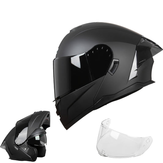CrownRacing Motorcycle Helmets Modular Full Face Flip Up 2 Visor