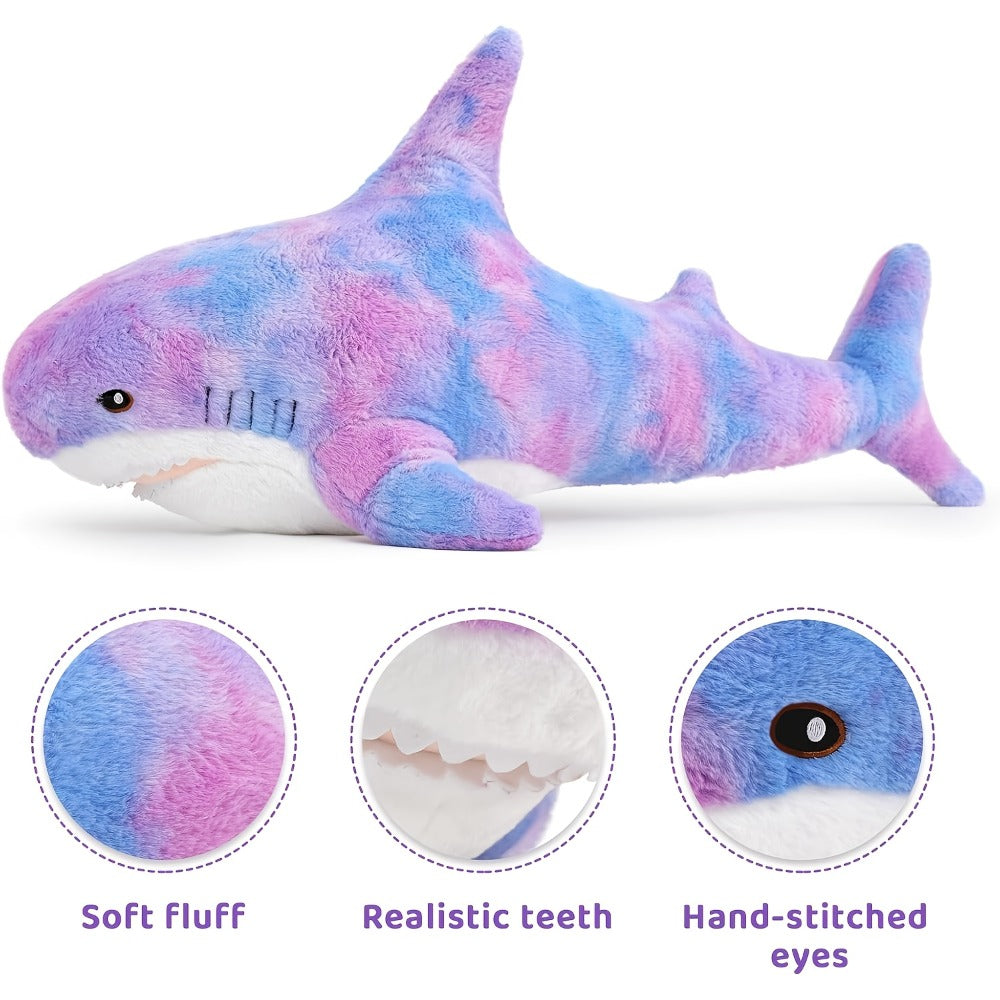 Shark Stuffed Animal Pillow – Soft Cute Plush Throw Pillow for Couch & Kids Room, Birthday Gift for Girls, Women & Ocean Animal Lovers, Mixed Colors